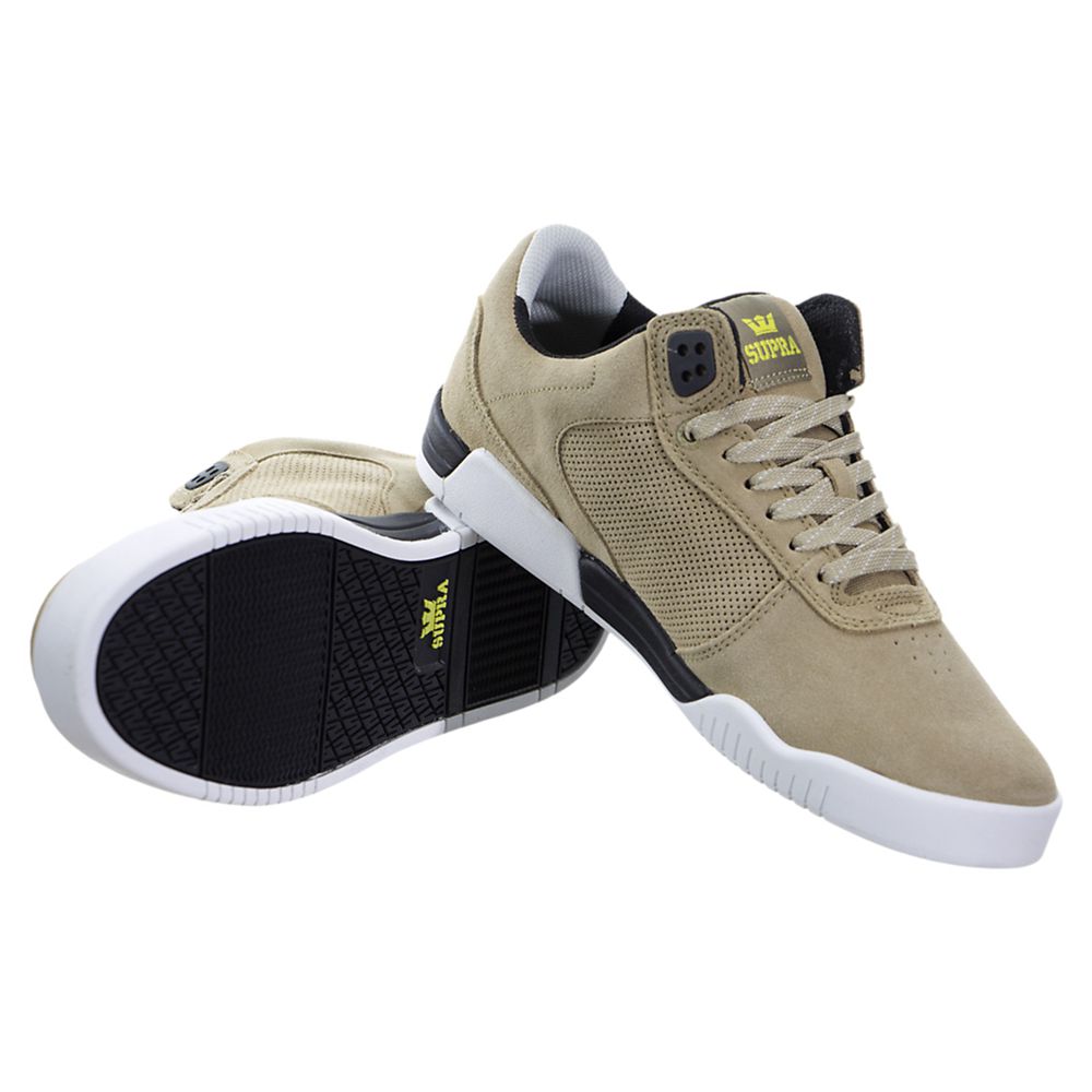 Baskets Basses Supra Ellington Kaki Khaki/Black-White Homme | ZNO-67611134